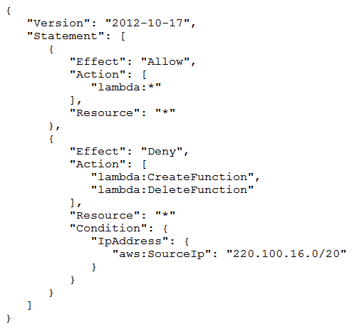 A solutions architect has configured the following IAM policy.   Which action will be allowed by the policy?