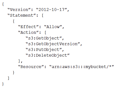 A SysOps Administrator has created a new Amazon S3 bucket named mybucket for the Operations team. Members of the team are part of an IAM group to which the following IAM policy has been assigned: Which of the following actions will be allowed on the bucket? (Choose two.)