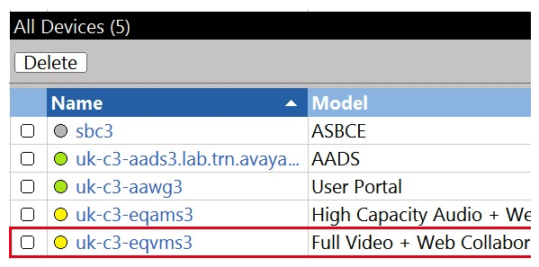 Refer to the exhibit. A support technician has logged in to the Equinox Management web GUI and noticed an amber colored status indicator next to one of Equinox Media Servers under Devices. What can be the problem with the Equinox Media Server?