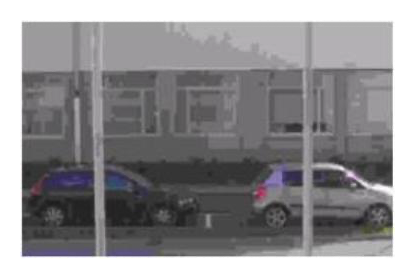 <strong>This image represents an enlargement of an actual surveillance image. How could you improve the overall quality of the image? (Choose two) </strong> A) Decrease image compression setting B) Increase the gain setting in the camera C) Increase the image compression setting D) Decrease the gain setting in the camera E) Change to a camera with higher resolution