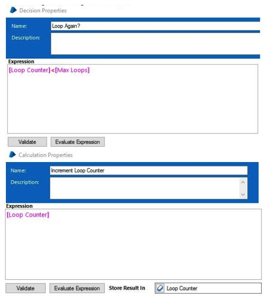 <strong>Study the following process flow: The data item Loop Counter is a number data item and has an initial value of 0. The data item Max Loops is a number data item and has an initial value of 10. The two stages are configured as follows: How many times will the Loop Again stage be executed when the page is executed?</strong> A) 10 B) 9 C) 11 D) The loop will be infinite