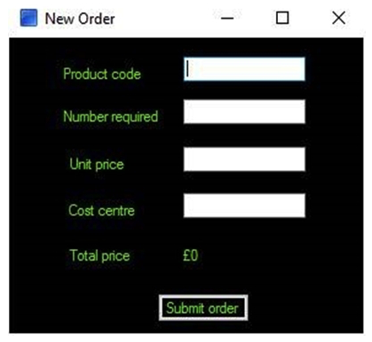 <strong>The Order System application has been successfully launched and Blue Prism has navigated the application to the following screen: There is a requirement to ensure this screen is in focus before any further interfacing is done with the screen. Which is the correct configuration to ensure the New Order screen is in focus?</strong> A) B) C) D)