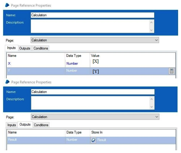 <strong>Study the following process flow:   This is the Main Page of a simple process which calls the Page Calculation before completing. The data items are configured as follows: X is a Number data item with an initial value of 20 Y is a Number data item with an initial value of 5 Result is a Number data item with no initial value The Calculation Page stage is configured as follows:   The Calculation Page is as follows:   The Data Items are configured as follow: X is a Number data item with an initial value of 10 The Start Stage is configured pass through the X and Y values an input parameters The divide calculation stage expression is [X] / [Y] The end stage is configured to pass back the results value as an output parameter. What will be contained in the Result Data Item on the Main Page following the execution of the Process?</strong> A) 0 B) No Value C) 2 D) 4 <div style=padding-top: 35px> 