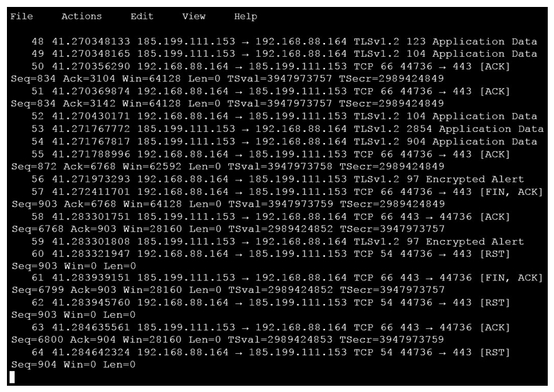 <strong> An analyst is investigating a host in the network that appears to be communicating to a command and control server on the Internet. After collecting this packet capture the analyst cannot determine the technique and payload used for the communication. Which obfuscation technique is the attacker using?</strong> A) Base64 encoding B) transport layer security encryption C) SHA-256 hashing D) ROT13 encryption