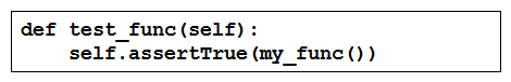 <strong>A function my_func() returns True when it executes normally. Which Python snippet tests ?</strong> A) B) C) D)