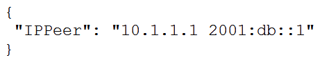 <strong>Refer to the exhibit. What is the value of the node defined by this YANG structure?</strong> A) B) C) D)