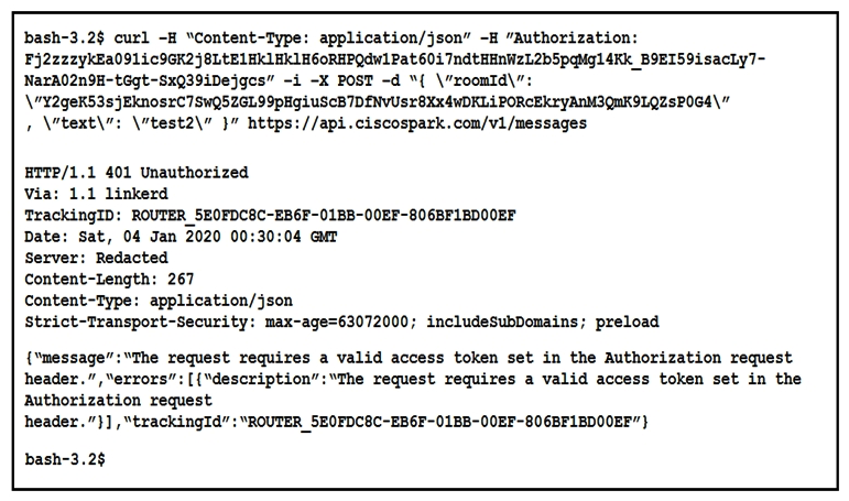 Refer to the exhibit.     A developer is troubleshooting an API with the given API documentation and cURL command. What is the cause of this problem?