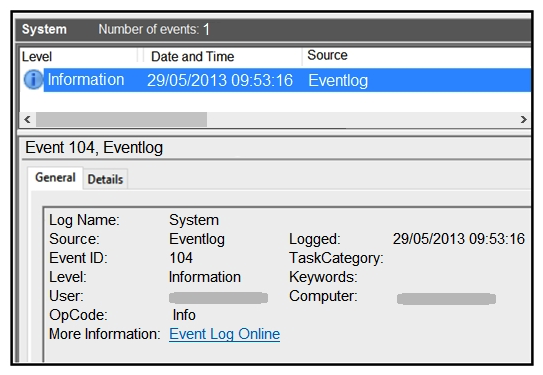 Refer to the exhibit. An employee notices unexpected changes and setting modifications on their workstation and creates an incident ticket. A support specialist checks processes and services but does not identify anything suspicious. The ticket was escalated to an analyst who reviewed this event log and also discovered that the workstation had multiple large data dumps on network shares. What should be determined from this information?