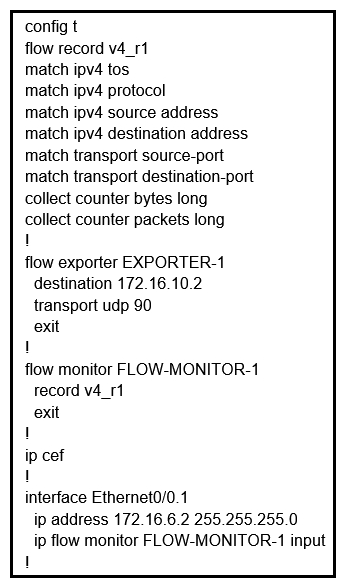 Refer to the exhibit. Why is the remote NetFlow server failing to receive the NetFlow data?