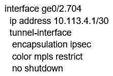 <strong> Refer to the exhibit. Which configuration change is needed to configure the tloc-extention on Branch1-Edge1?</strong> A) B) C) D)