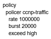 <strong>Which configuration changes the packet loss priority from low to high?</strong> A) B) C) D)
