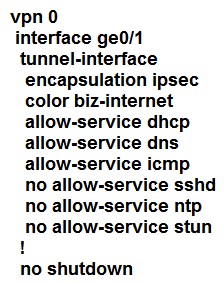 Refer to the exhibit. The tunnel interface configuration on both WAN Edge routers is: Which configuration for WAN Edge routers will connect to the Internet?