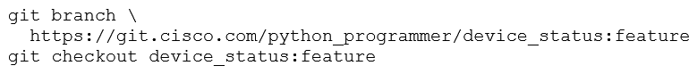 <strong>An engineer stored source code in a Git repository and is ready to develop a new feature. The production release is stored in the master branch. Which commands create the new feature in a separate branch called feature and check out the new version?</strong> A) B) C) D)