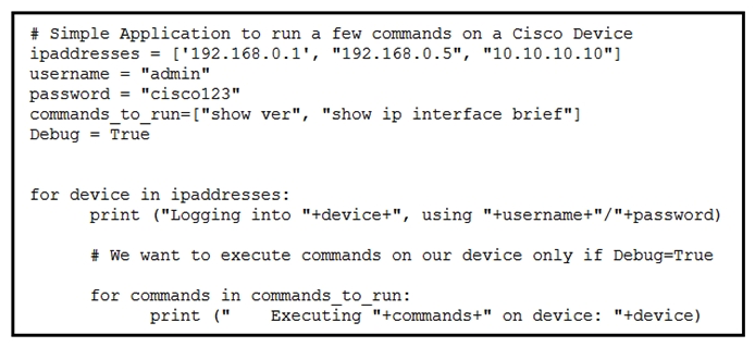 <strong> Refer to the exhibit. What is the expected output from the Python code?</strong> A) B) C) D)