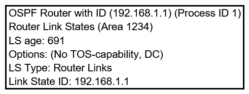<strong>Refer to the exhibit. Which LSA type is indicated by this router output? </strong> A) type 3 LSA B) type 4 LSA C) type 1 LSA D) type 2 LSA