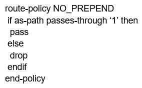 <strong> Refer to the exhibit. XR1 and XR2 are sending the prefix 10.11.11.0/24 to XR3. A configured policy on XR1 is incorrectly prepending AS path 11 11 12 12 onto this prefix. A network operator wants to add a policy onto XR3 that will not allow the falsely prepending prefix from being installed. Which policy configuration applied to the XR3 neighbor configuration for XR1 can accomplish this requirement without impact to other or future received routes?</strong> A) B) C) D)