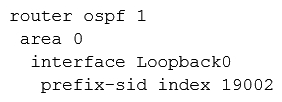 <strong> Refer to the exhibit. A network operator wants to expand the segment routing global block in upcoming maintenance. The operator must ensure that the changes to the segment routing global block have no adverse impacts on the prefix-sid associated with the loopback0 interface used within the OSPF domain. Which command can the operator use to enforce R2 to have a strict prefix-sid assignment to loopback0?</strong> A) B) C) D)