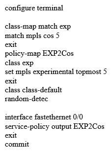 <strong>Which method maps MPLS EXP bit 5 to COS 5 on Cisco IOS XE?</strong> A) B) C) D) E)