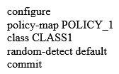 <strong>Which option is the appropriate method for CBWFQ WRED implementation in Cisco IOS XR?</strong> A) B) C) D)