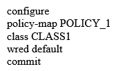 <strong>Which option is the appropriate method for CBWFQ WRED implementation in Cisco IOS XR?</strong> A) B) C) D)