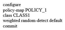 <strong>Which option is the appropriate method for CBWFQ WRED implementation in Cisco IOS XR?</strong> A) B) C) D)