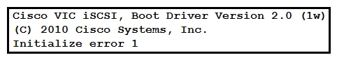 <strong> Refer to the exhibit. An engineer is configuring boot from iSCSI on a Cisco UCS B-Series Blade Server, but the LUN fails to mount. Which action resolves the issue?</strong> A) Statically configure the target information in the Boot Policy. B) Configure an MTU size of 9000 on the appliance port. C) Configure a QoS policy on the vNIC. D) Set a connection timeout value of 250 in the iSCSI Adapter Policy.
