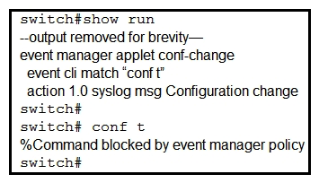 Refer to the exhibit. A network engineer configures an EEM script to get a syslog notification after a configuration change. This message appears when the engineer makes a new configuration to this switch. Which configuration enables the script to function properly?