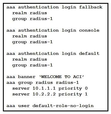 Refer to the exhibit. Which action should be taken to ensure authentication if the RADIUS servers are unavailable?
