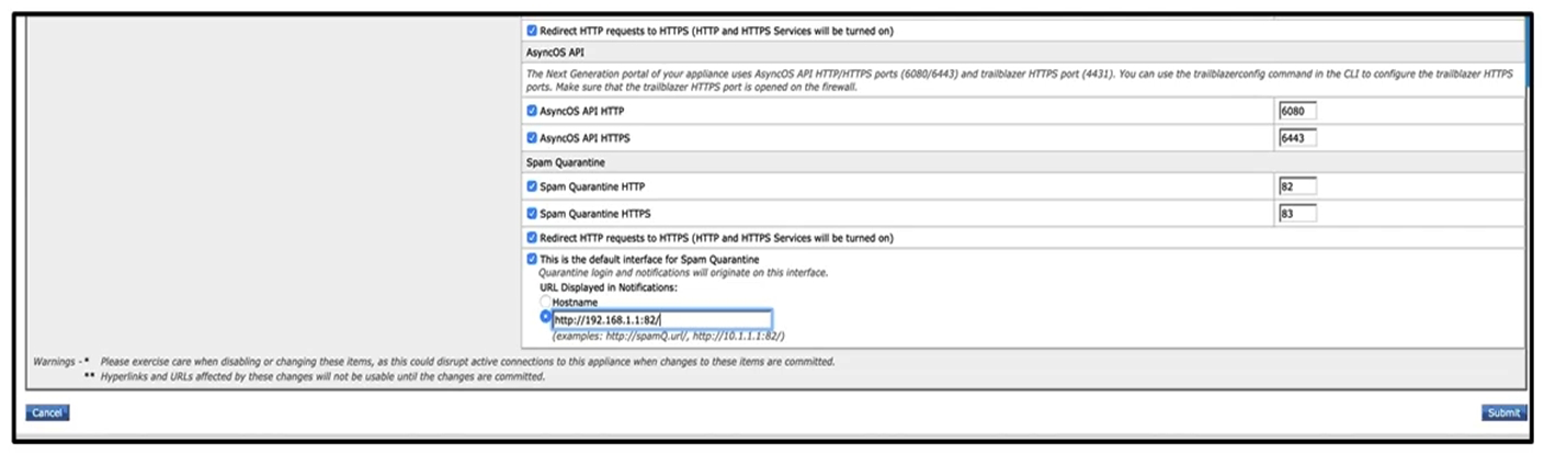 <strong> Refer to the exhibits. What must be done to enforce end user authentication before accessing quarantine?</strong> A) Enable SPAM notification and use LDAP for authentication. B) Enable SPAM Quarantine Notification and add the %quarantine_url% variable. C) Change the end user quarantine access from None authentication to SAAS. D) Change the end user quarantine access setting from None authentication to Mailbox.