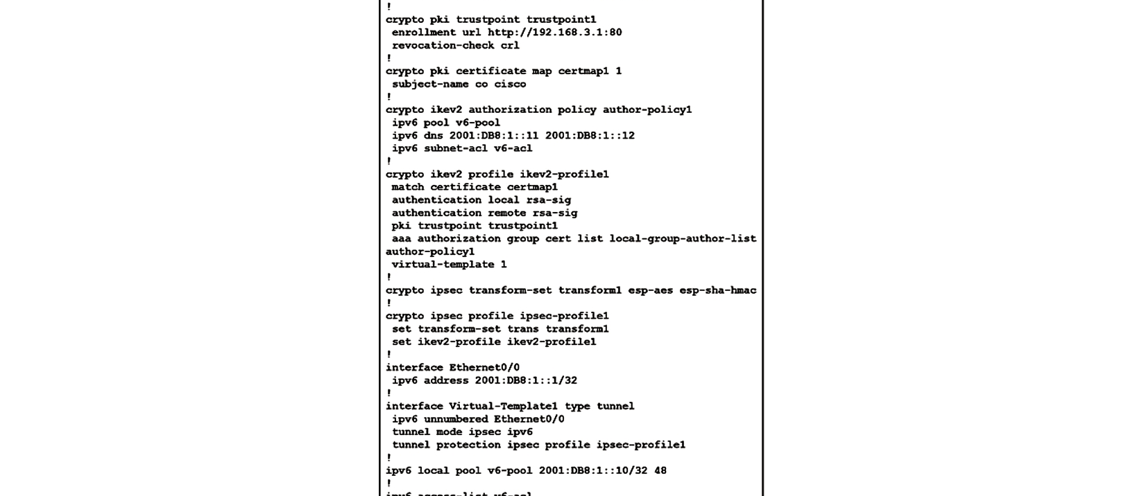 Refer to the exhibit. What is configured as a result of this command set?