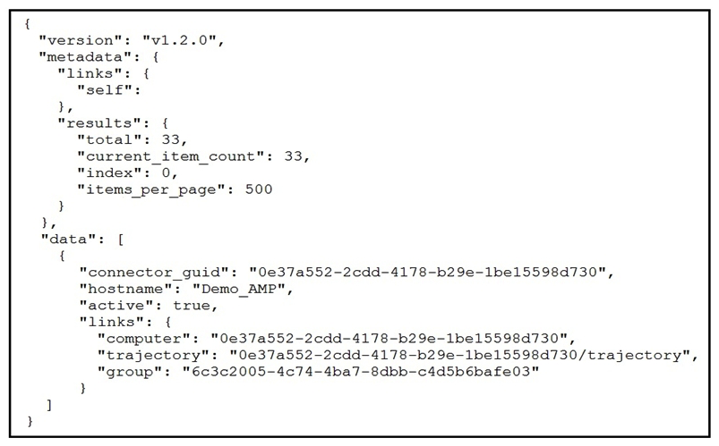   Refer to the exhibit. Which URL returned the data?