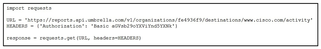 Refer to the exhibit. The script outputs too many results when it is queried against the Cisco Umbrella Reporting API. Which two configurations restrict the returned result to only 10 entries? (Choose two.)