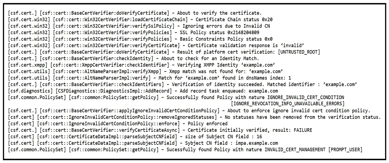 Refer to the exhibit. Users report that they are prompted to accept server certificates when they initially run Cisco Jabber. An engineer removes these prompts to prevent confusion. Which statement about this scenario is true?