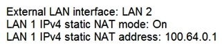 <strong> Refer to the exhibit. The firewall has been configured from NAT 192.168.108.2 to 100.64.0.1. Which configuration changes are needed for an Expressway-E with dual network interfaces?</strong> A) B) C) D)
