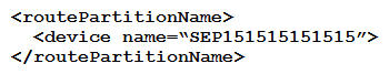 <strong> Refer to the exhibit. The exhibit shows the XML schema to associate a device for the AddUser operation in AXL. Which XML snippet is correct to associate a device with name SEP151515151515?</strong> A) B) C) D)