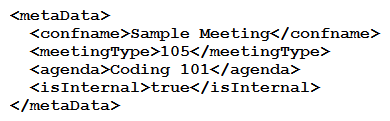 <strong> Refer to the exhibit. Based on this Webex Meetings XML API schema snippet, which XML object is a valid <metaData> element?</strong> A) B) C) D)