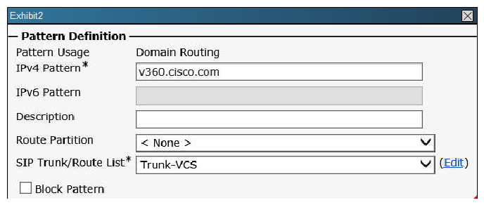 <strong>Refer to topology and Exhibits below: A call from a SX20 in the BackBone (not shown) with a URI extension is dialing a HQ Ph 1 that is registered to the HQ CUCM. Determine if the call fails and if so, what are the two causes? (Choose two).</strong> A) The call succeeds. B) The call fails. C) There are no issues, so the call succeeds. D) The SIP port is incorrect on the Cisco Unified Communications Manager CUCM SIP trunk. E) The Local Zone Match Rule state is disabled. F) Rule name UCM2 is set to stop on Match