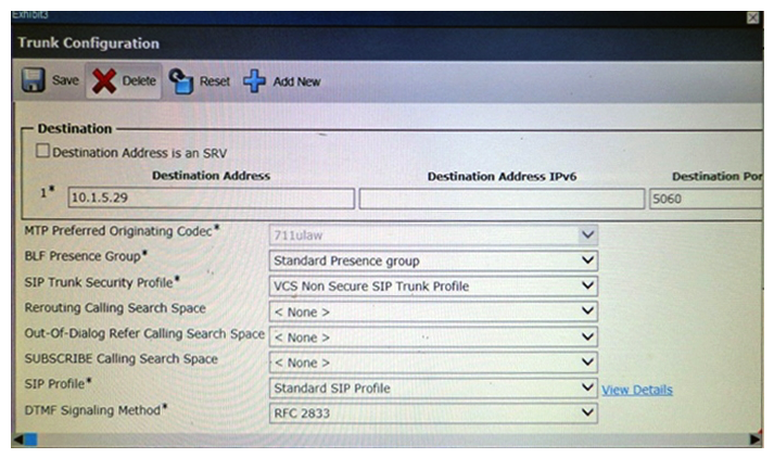 Instructions To access multiple-choice questions, click on the numbered boxes on the left of the top pannel There are two multiple-choice questions with this task. Be sure to answer all two questions before selecting the Next button Scenario Review the exhibits and answer the multiple choice questions A call from a SX20 in the BackBone (not shown) with a URI extension is dialing a HQ Ph 1 that is registered to the HQ CUCM. Determine if the call fails and if so, what are the two causes? (Choose two.)
