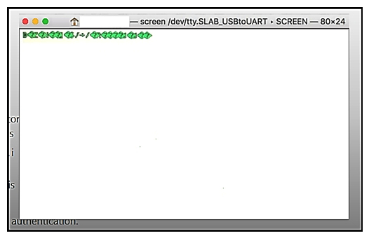 <strong> Refer to the exhibit. When a laptop is connected to a device via a serial connection, which action makes the output readable?</strong> A) Change the baudrate in the connection settings. B) Reboot the device in case a firmware error is the issue. C) Change the power level of the device. D) Change the unicode settings to UTF-8.