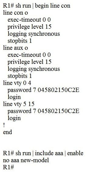 Refer to the exhibit. Which privilege level is assigned to VTY users?