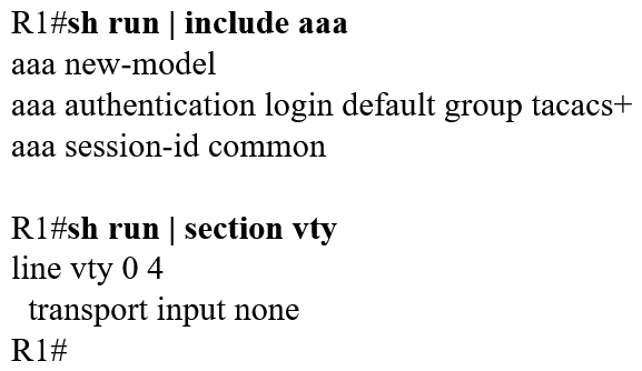 <strong>The login method is configured on the VTY lines of a router with these parameters: • The first method for authentication is TACACS • If TACACS is unavailable, login is allowed without any provided credentials Which configuration accomplishes this task?</strong> A) B) C) D)