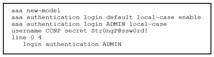 Refer to the exhibit. An engineer must create a configuration that executes the show run command and then terminates the session when user CCNP logs in. Which configuration change is required?