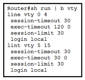 Refer to the exhibit. Security policy requires all idle exec sessions to be terminated in 600 seconds. Which configuration achieves this goal?
