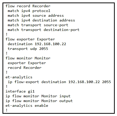 Refer to the exhibit. An engineer must add the SNMP interface table to the NetFlow protocol flow records. Where should the SNMP table option be added?