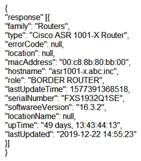 Based on the output below, which Python code shows the value of the upTime key?