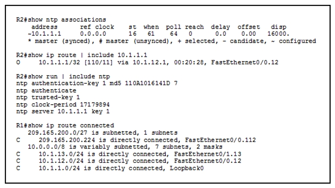 Refer to the exhibit. Which two possible network conditions can you infer from this configuration? (Choose two.)