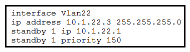 Refer to the exhibit. You must modify the Cisco IOS Layer3 switch configuration for high availability operation. Which additional configuration is needed, if any?