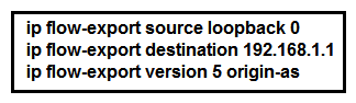 Refer to the exhibit. If the NetFlow configuration is updated to version 9, which additional piece of information can be reported?