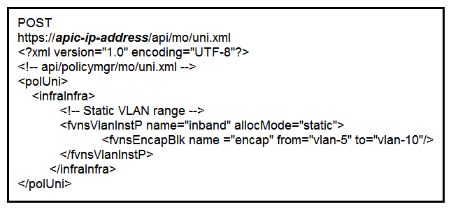   Refer to the exhibit. What does the script configure?