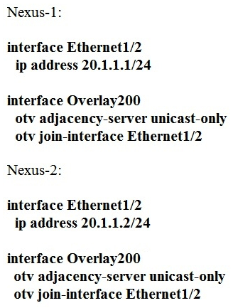 <strong>Which adjacency server configuration makes two OTV edge devices located in the same site bring up the dual-site adjacency?</strong> A) B) C) D)